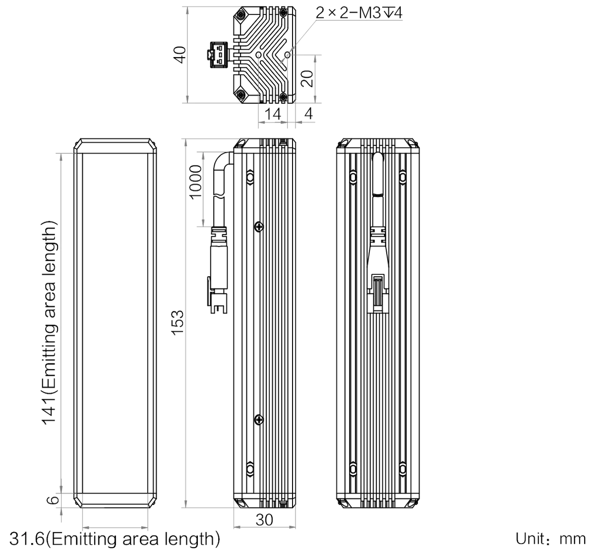 LS-BAR-1106 dimensions (mm)