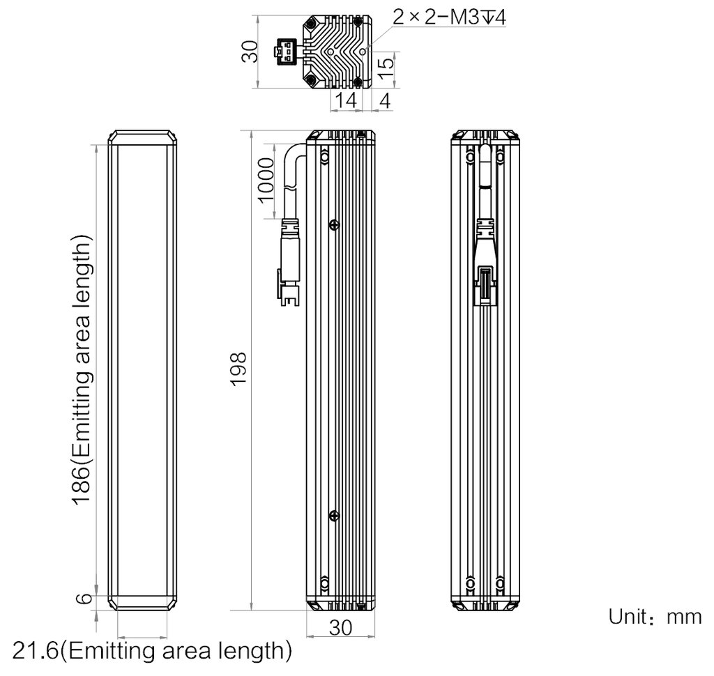 LS-BAR-1110 dimensions (mm)