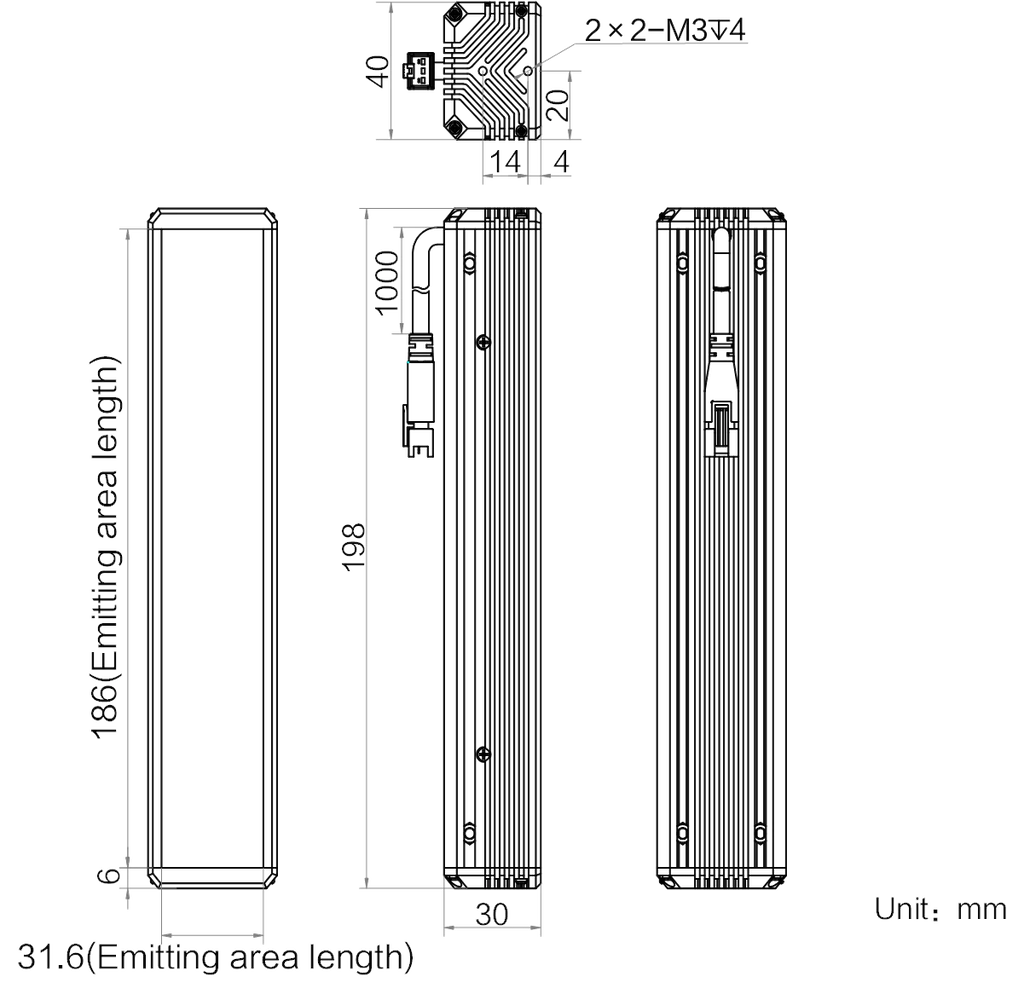 LS-BAR-1115 dimensions (mm)