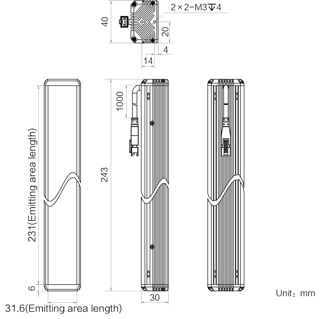 LS-BAR-1126 dimensions (mm)