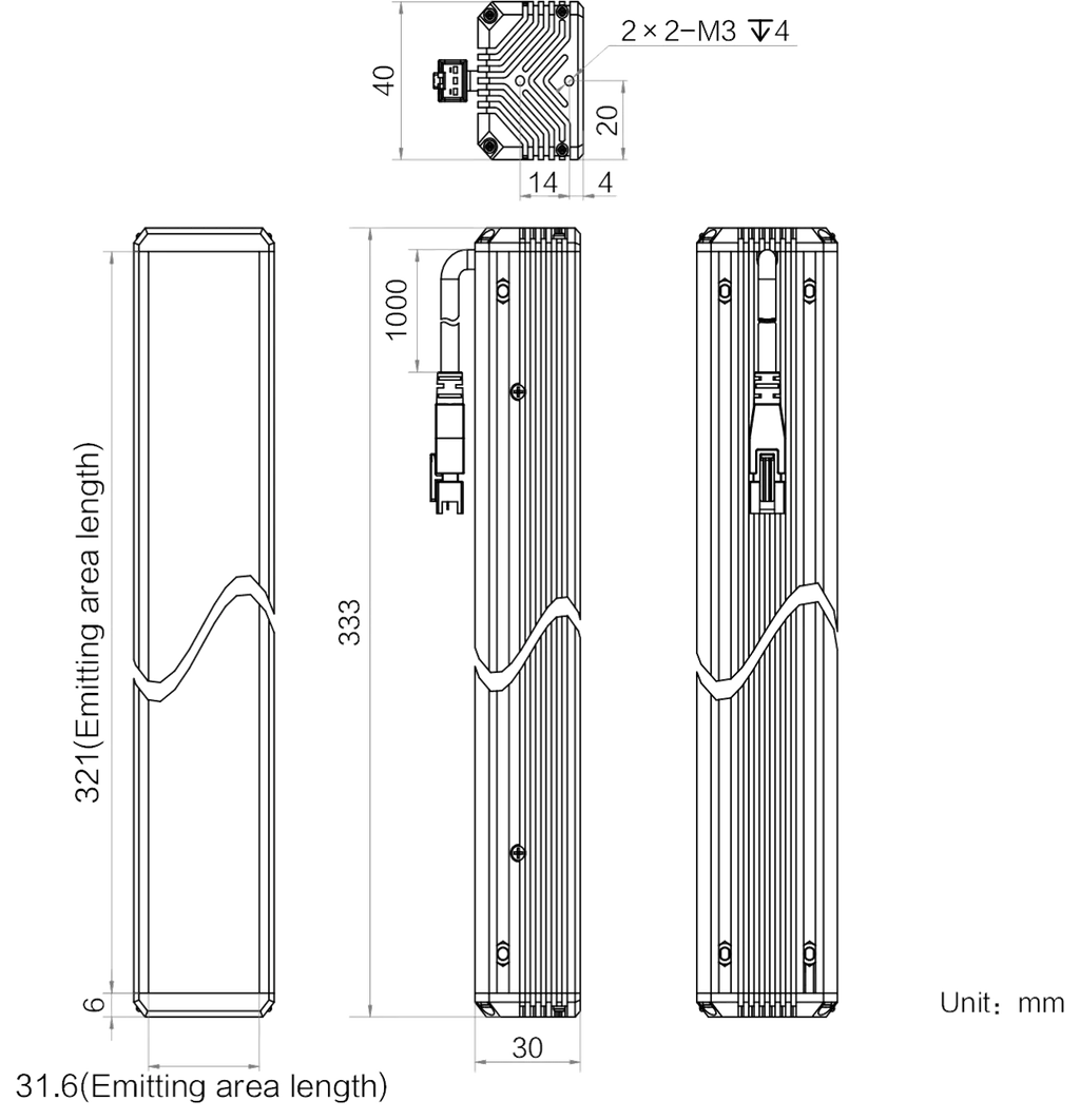 LS-BAR-1147 dimensions (mm)