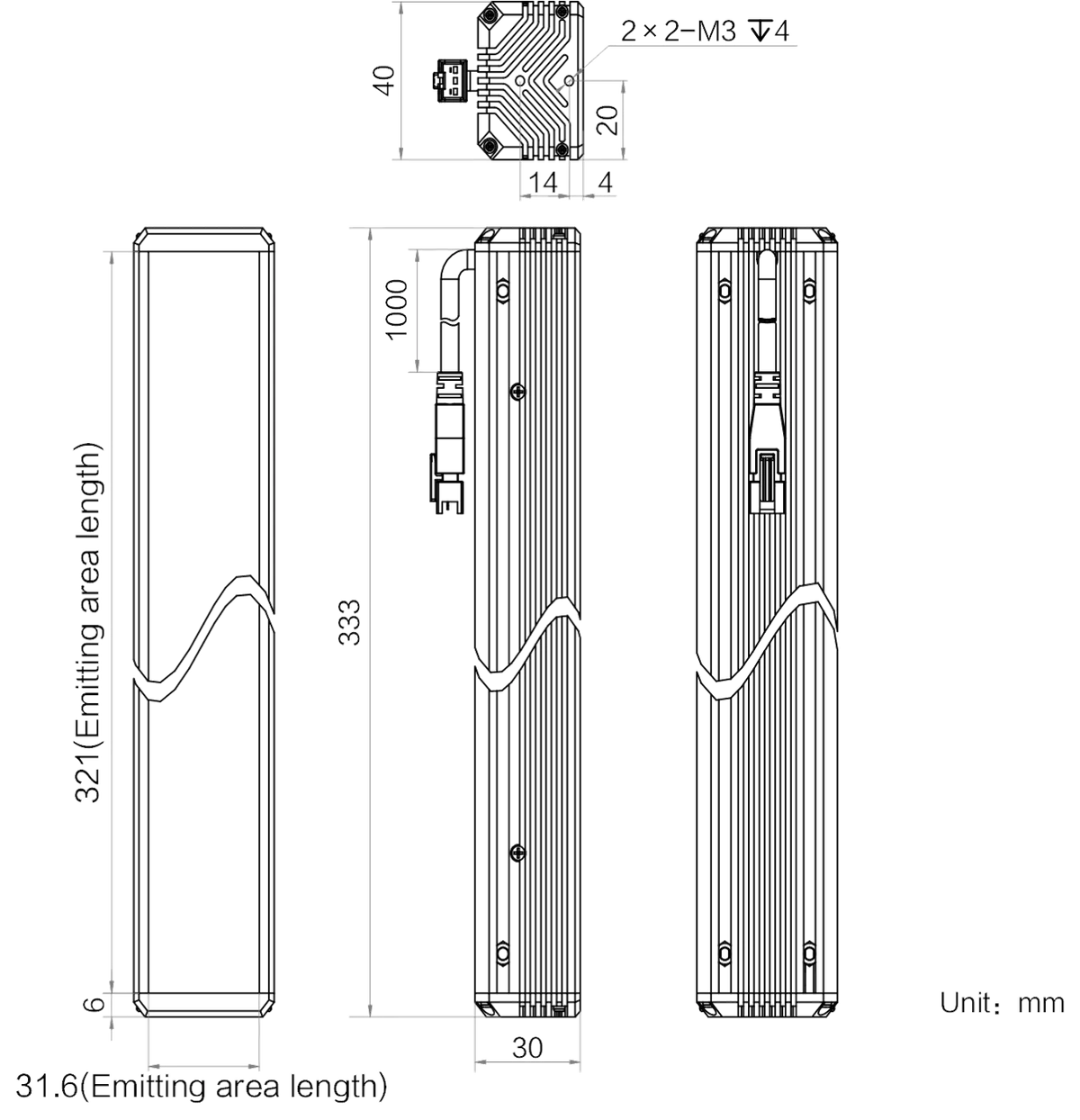 LS-BAR-1148 dimensions (mm)