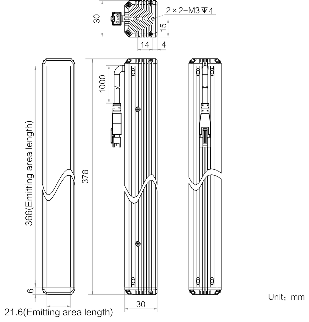 LS-BAR-1152 dimensions (mm)