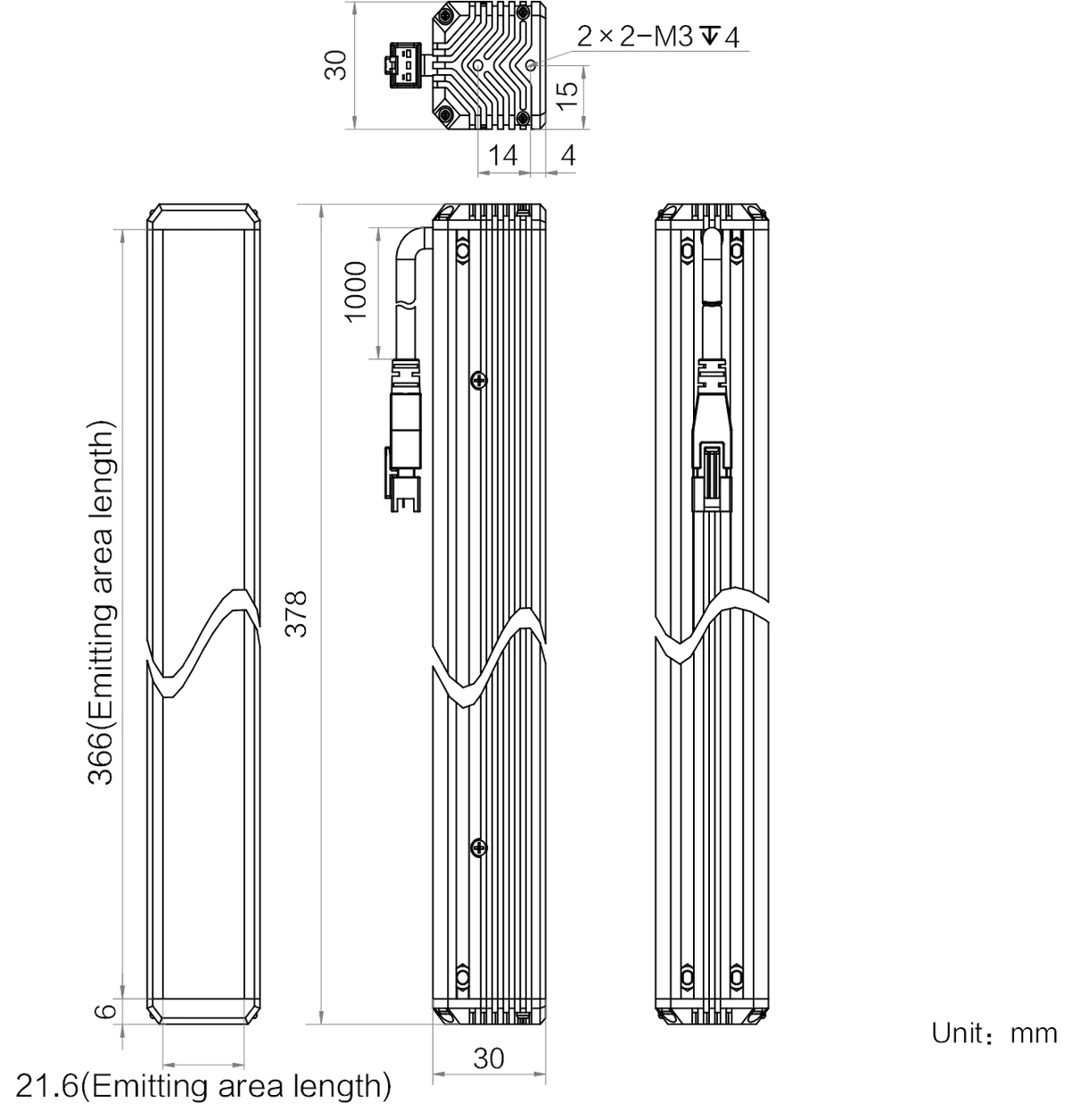 LS-BAR-1153 dimensions (mm)