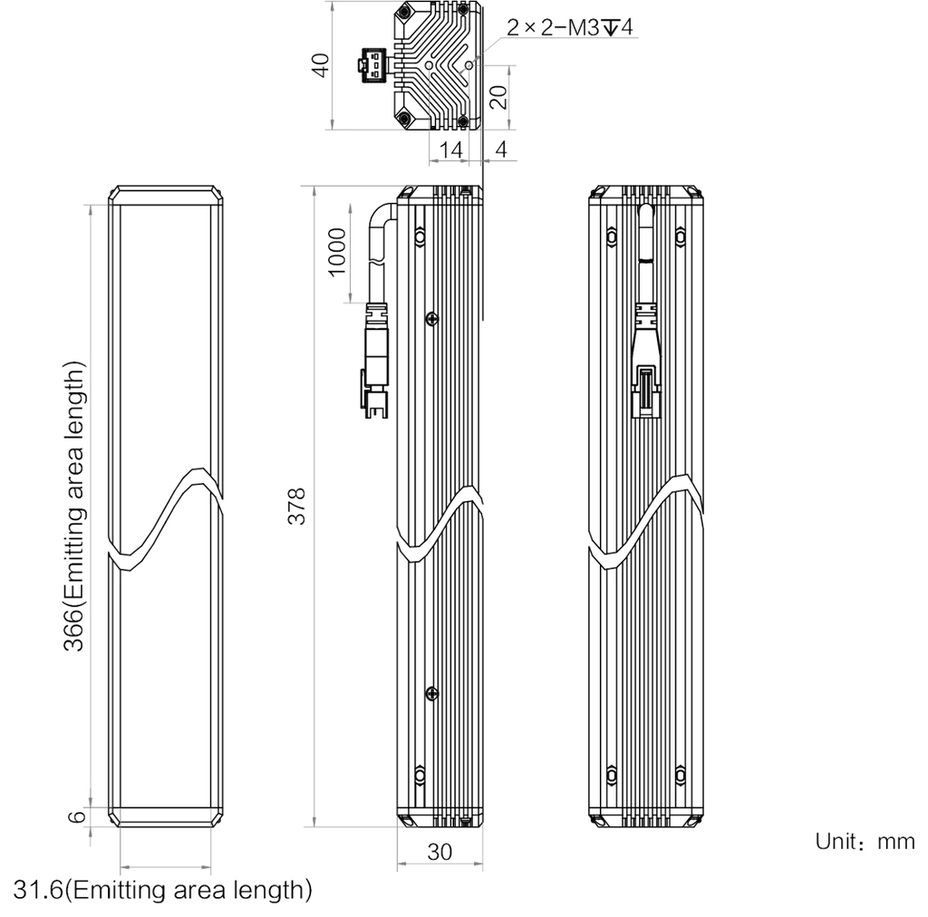 LS-BAR-1157 dimensions (mm)