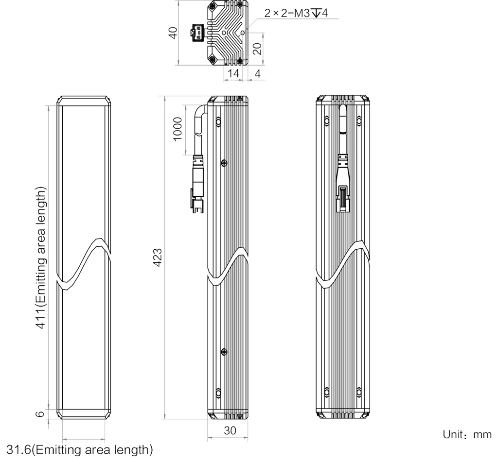 LS-BAR-1168 dimensions (mm)