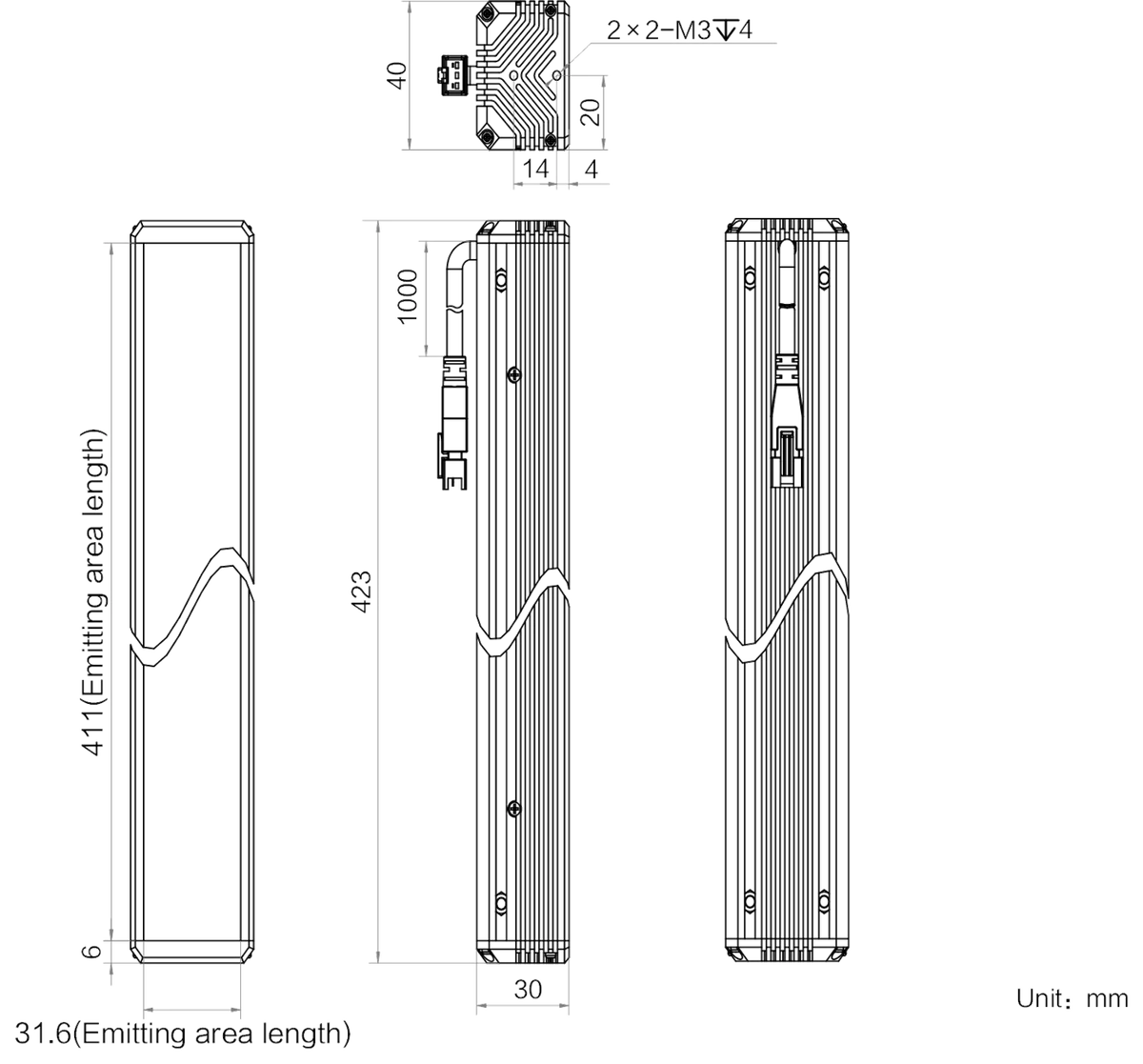 LS-BAR-1168 dimensions (mm)