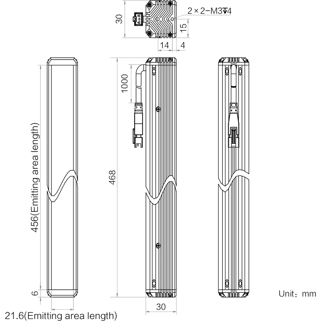 LS-BAR-1170 dimensions (mm)