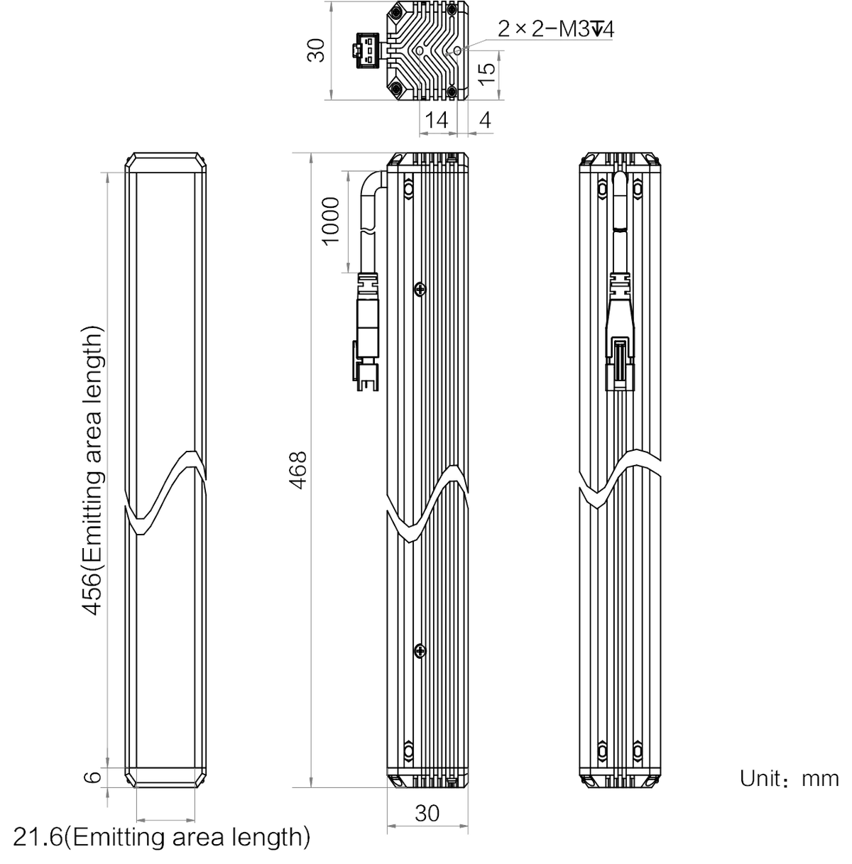 LS-BAR-1174 dimensions (mm)