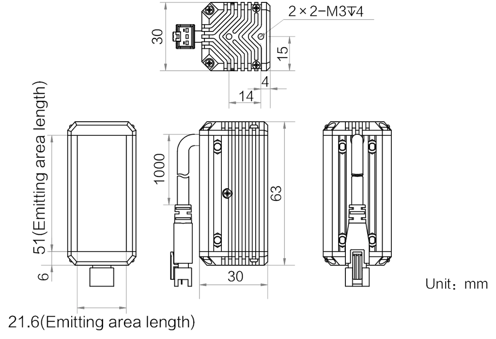 LS-BAR-1080 dimensions (mm)