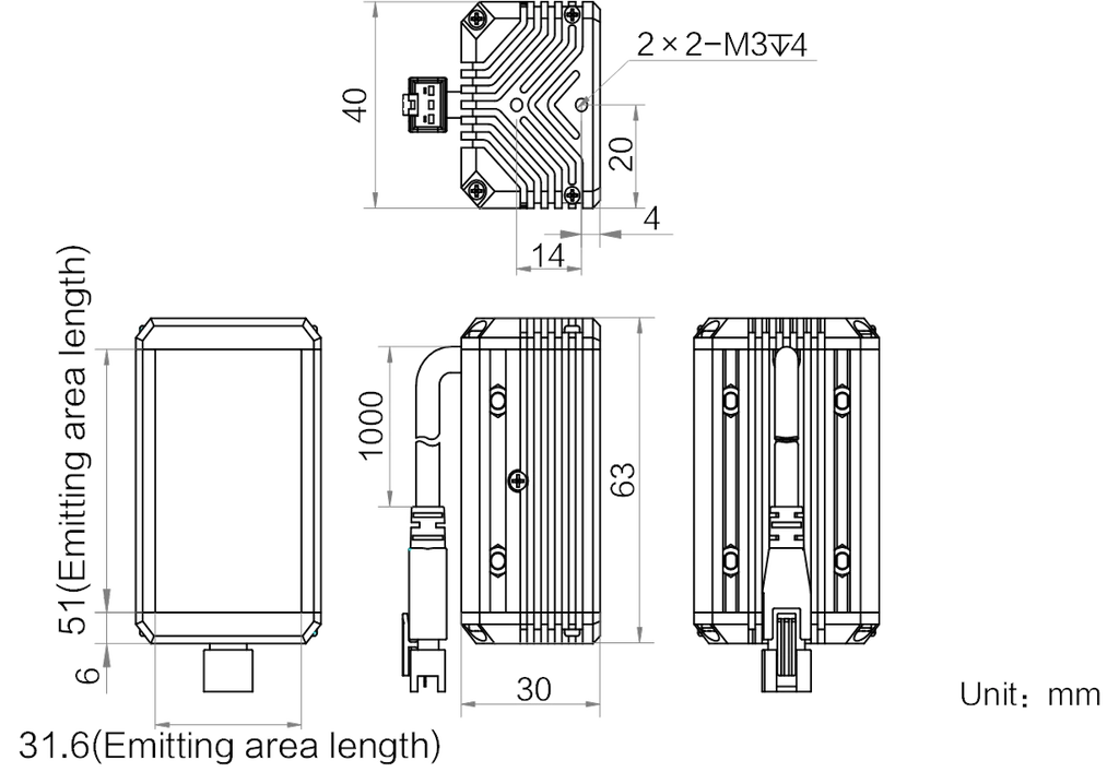LS-BAR-1087 dimensions (mm)
