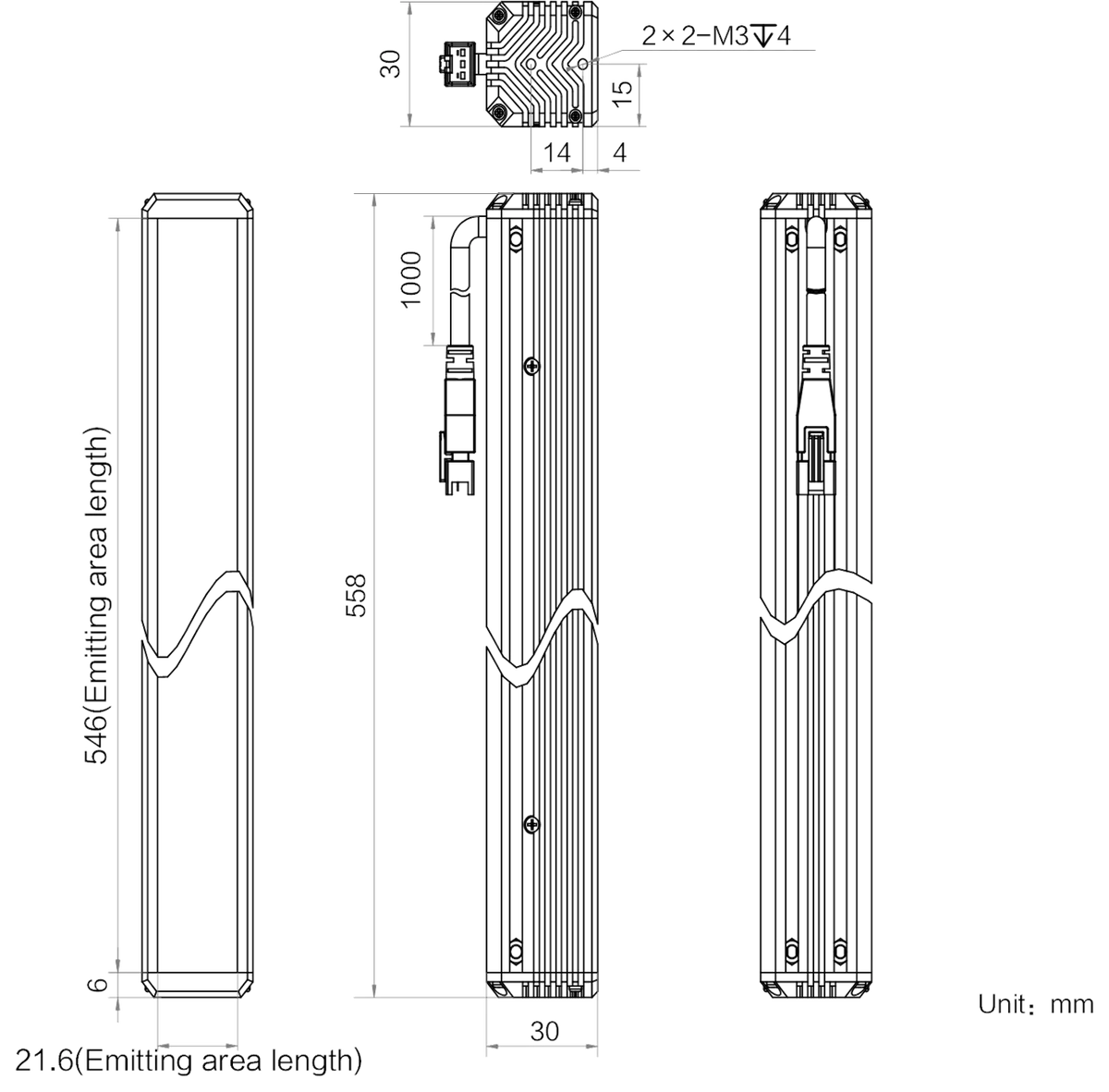 LS-BAR-1180 dimensions (mm)