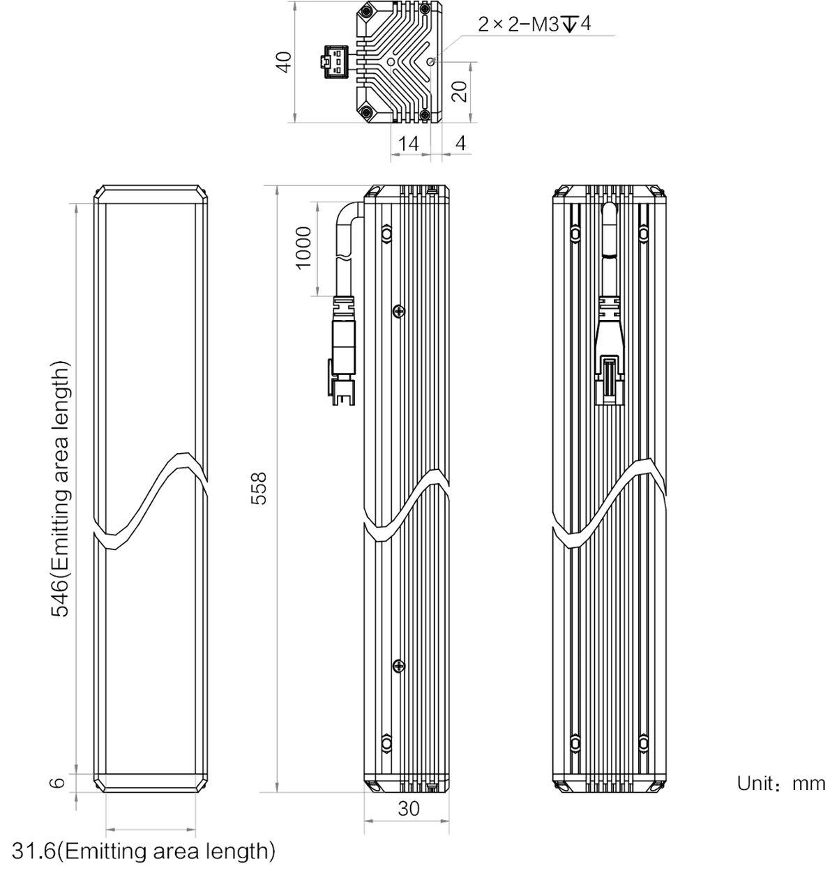 LS-BAR-1185 dimensions (mm)