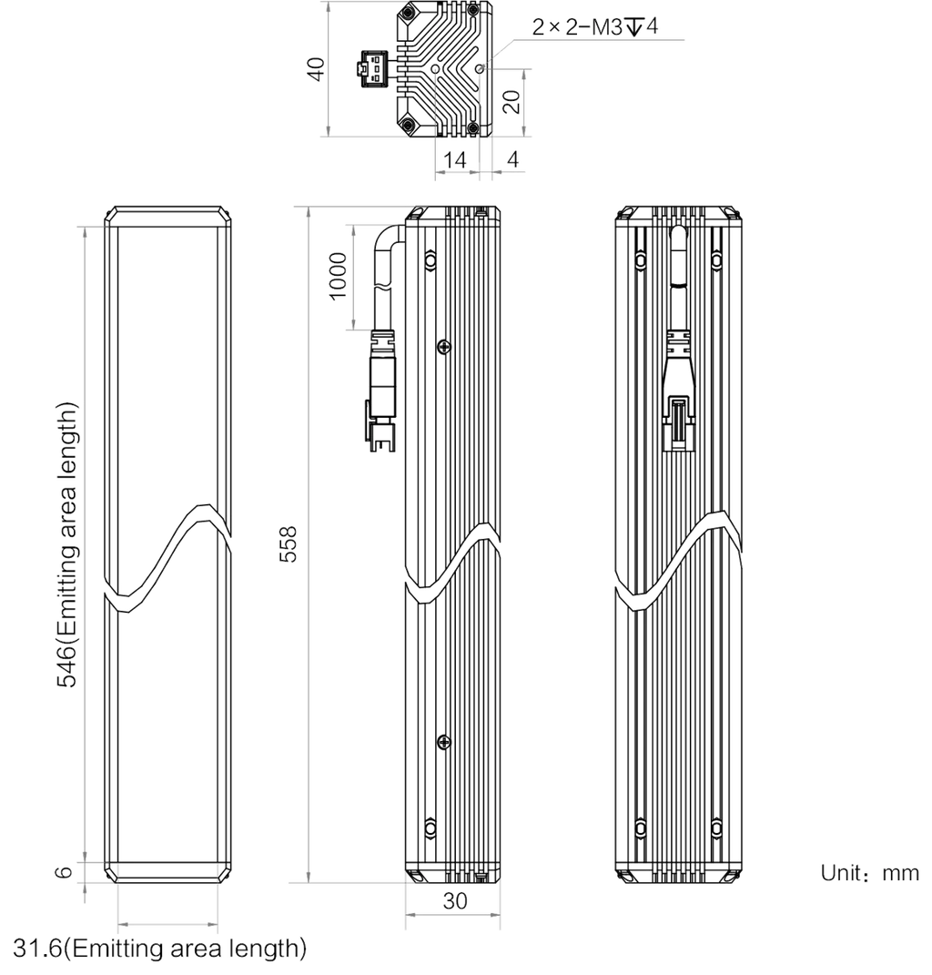 LS-BAR-1186 dimensions (mm)