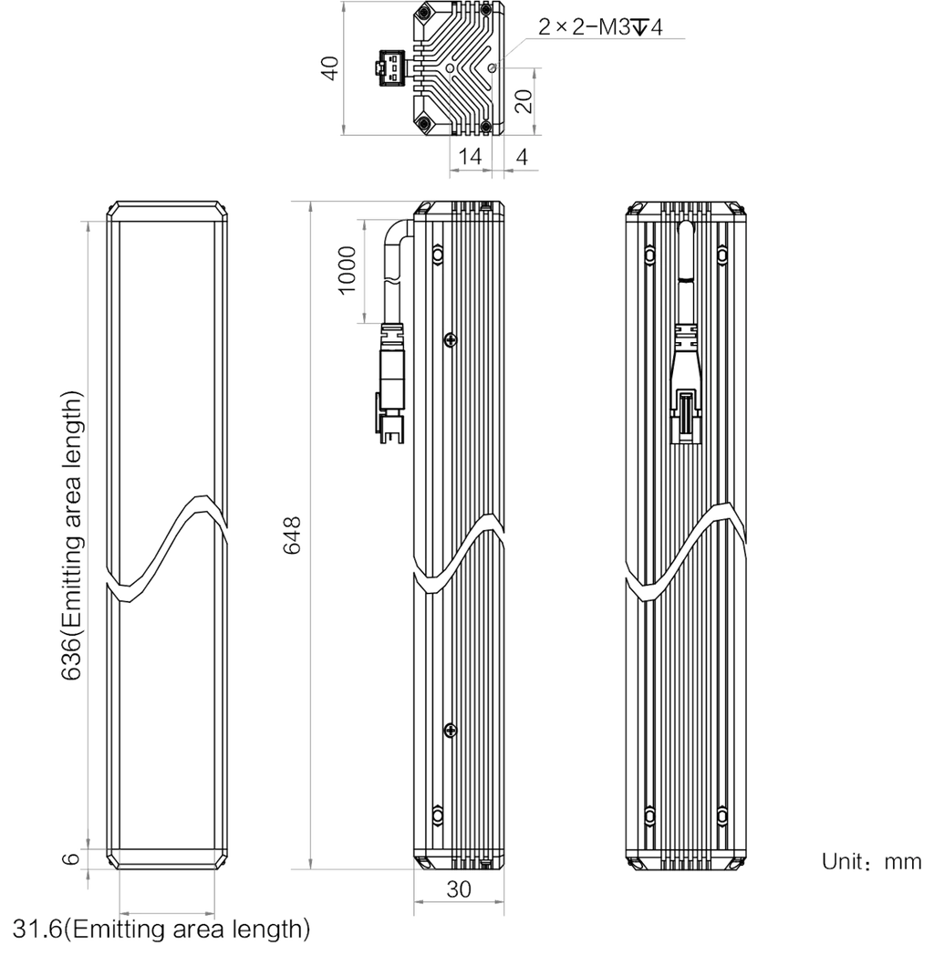 LS-BAR-1195 dimensions (mm)