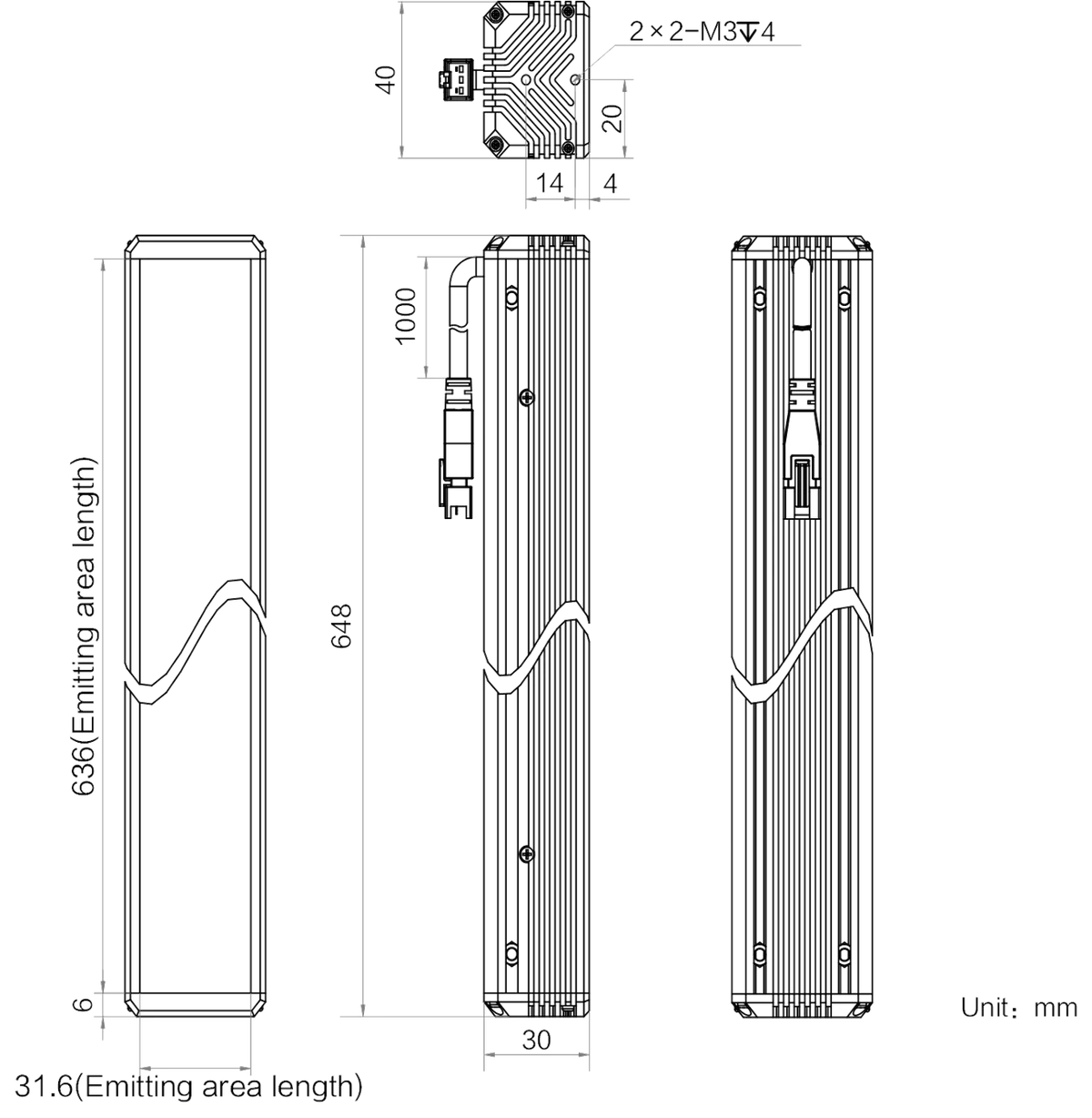 LS-BAR-1195 dimensions (mm)