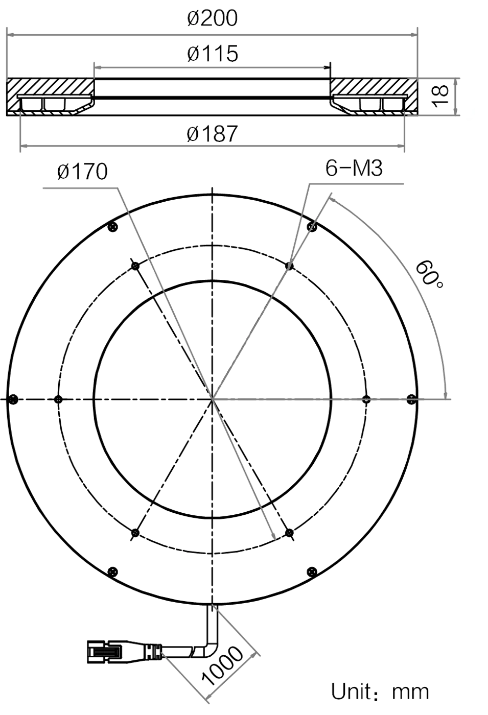 LS-RNG-0485 dimensions (mm)