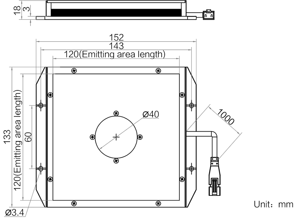 LS-BKL-1370 dimensions (mm)