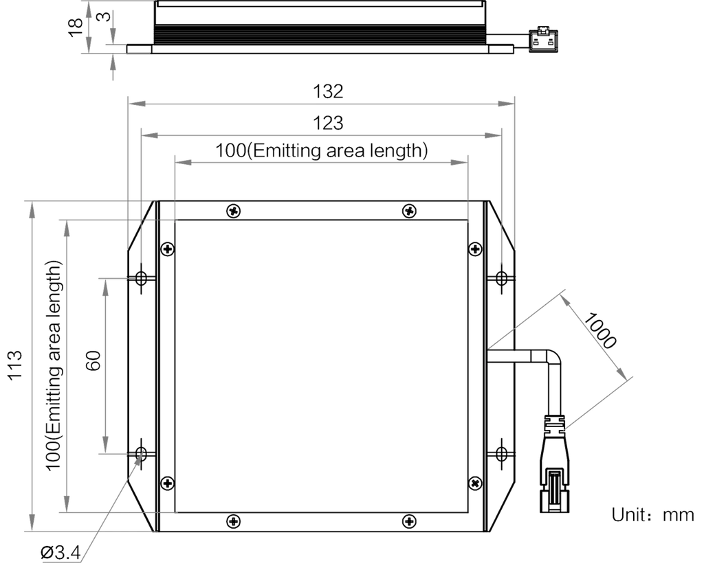 LS-BKL-1458 dimensions (mm)