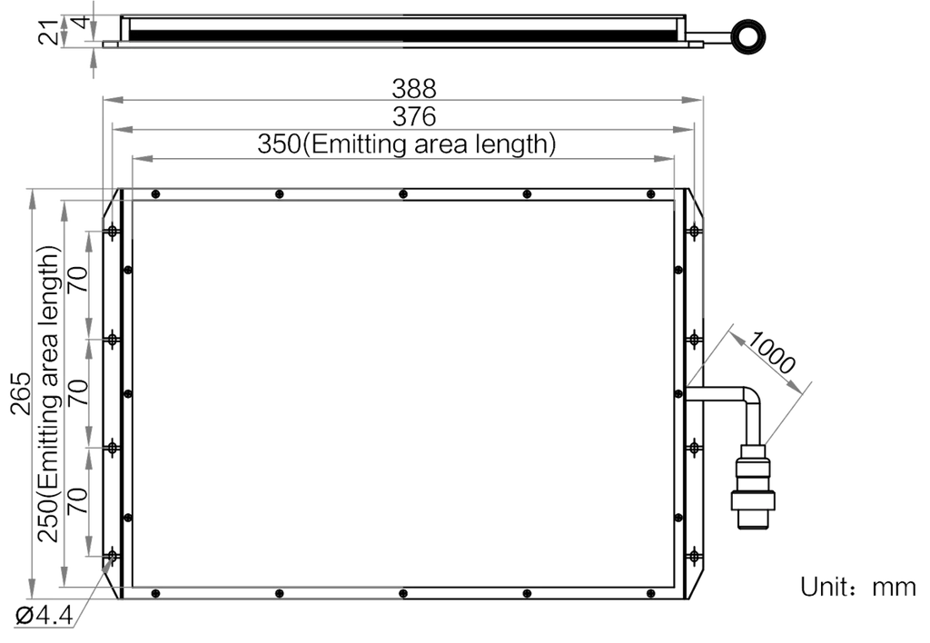 LS-LBSS-H-350-250-B2 dimensions (mm)