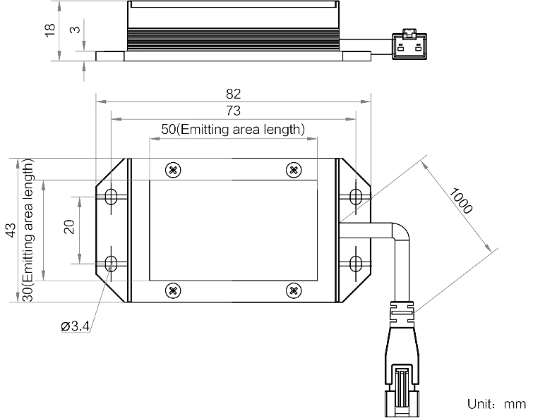 LS-BKL-1443 dimensions (mm)