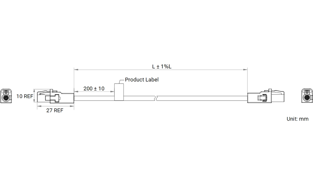 LS-CBL-0030 dimensions (mm)