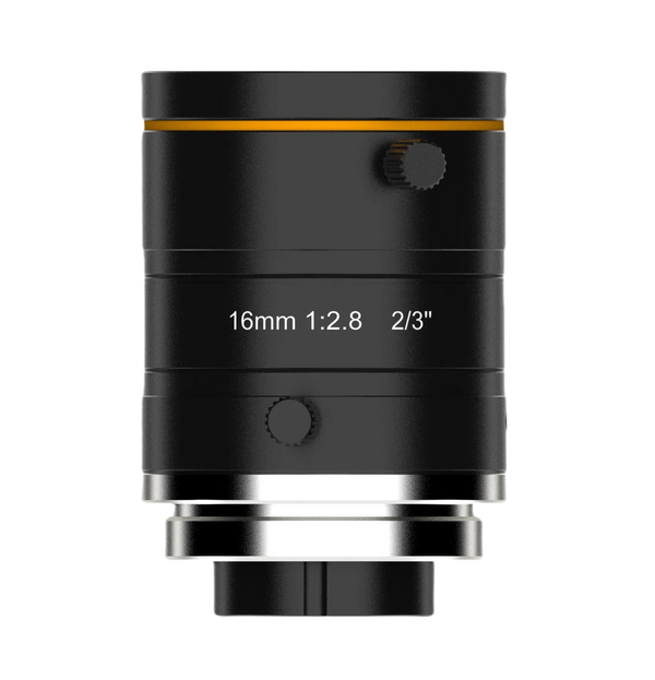 16 mm, F2.8, 2/3", 8 MP lens, C-mount, size Φ29 × 34 mm