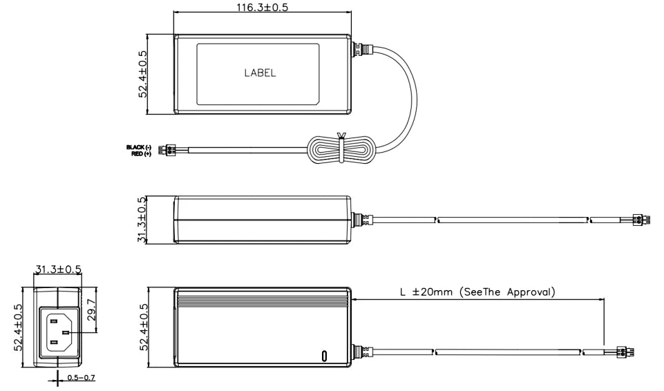 LS-KPL-060F-VI dimensions (mm)