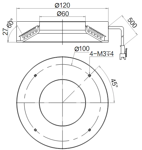 LS-RNG-0521 dimensions (mm)