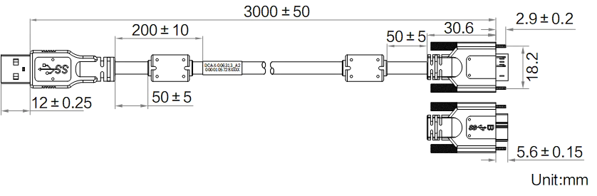 LS-CBL-0134 dimensions (mm)