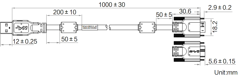 LS-CBL-0133 dimensions (mm)