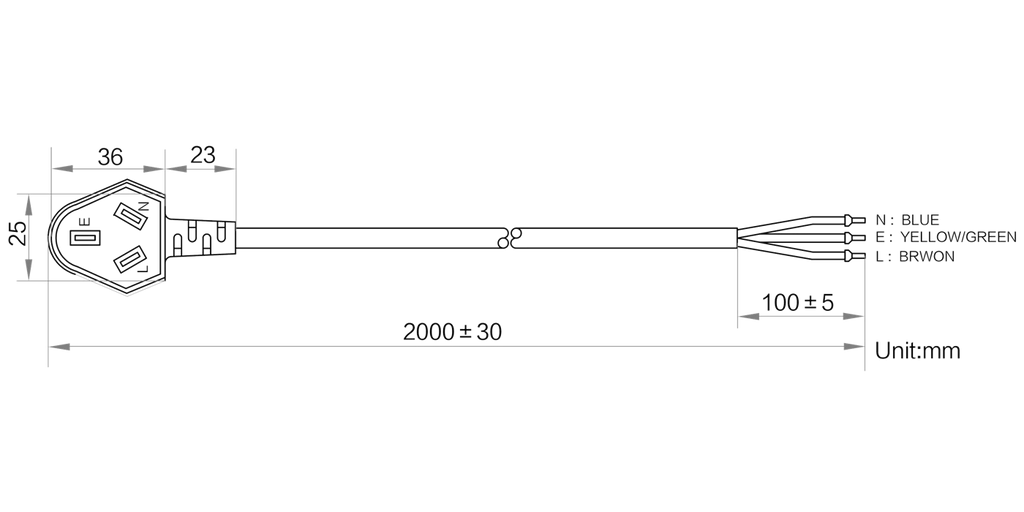LS-E75-2 dimensions (mm)