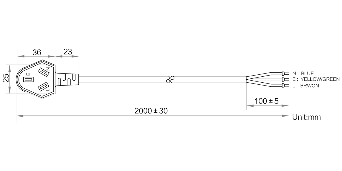 LS-E75-2 dimensions (mm)