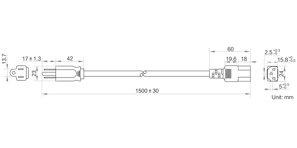 LS-C13-1.5 dimensions (mm)