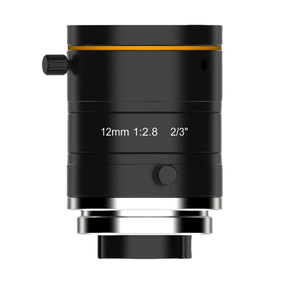12 mm, F2.8, 2/3", 8 MP lens, C-mount, size Φ29 mm × 34 mm