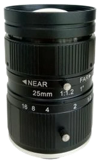 25 mm, 1", 10 MP, C-mount Machine Vision Lens, F1.2 manual iris (LS-FFL-0616)