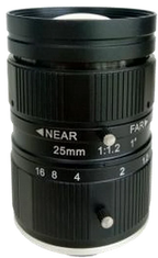 25 mm, 1", 10 MP, C-mount Machine Vision Lens, F1.2 manual iris (LS-FFL-0616)