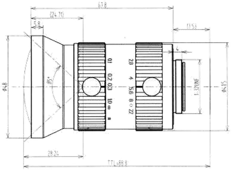 LS-FFL-0704 dimensions (mm)