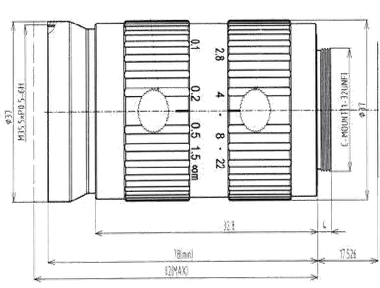 LS-FFL-0708 dimensions (mm)