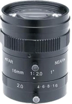 16 mm, 1", 5 MP, C-mount Machine Vision Lens, F2.0-C Manual iris (LS-FFL-0612)