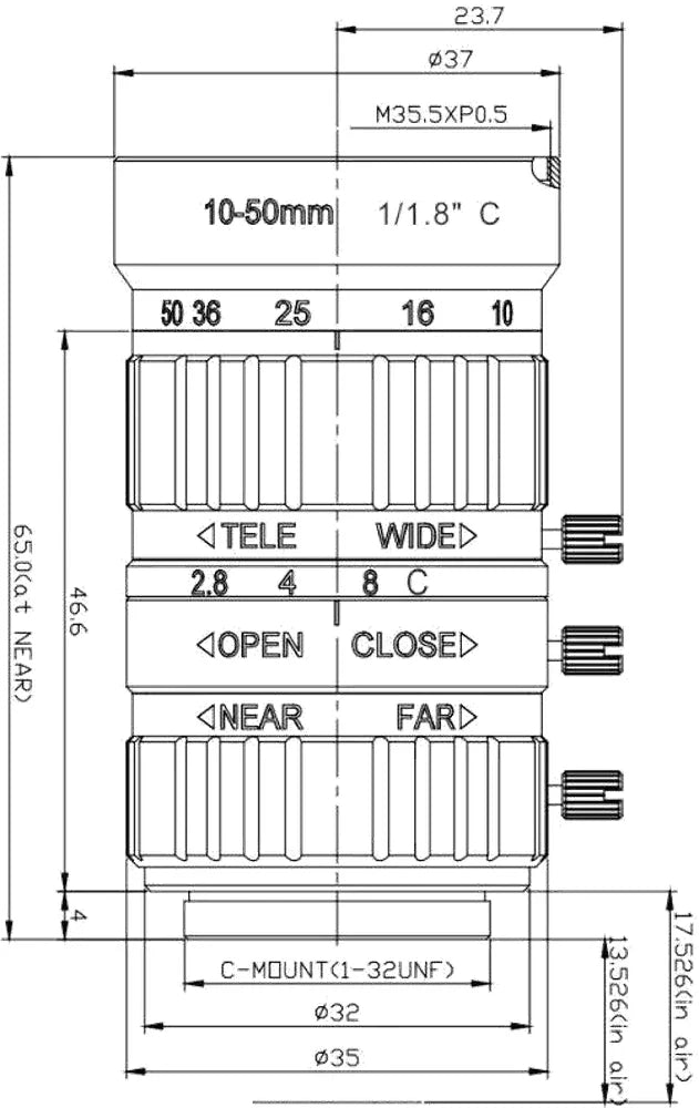 LS-FFL-1183 dimensions (mm)