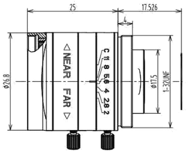 LS-FFL-0525 dimensions (mm)