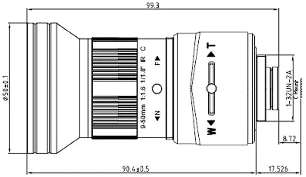 LS-CTV-0108 dimensions (mm)