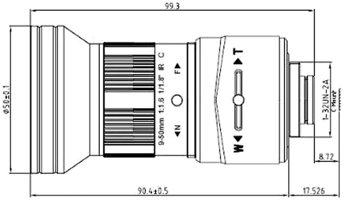 LS-CTV-0108 dimensions (mm)