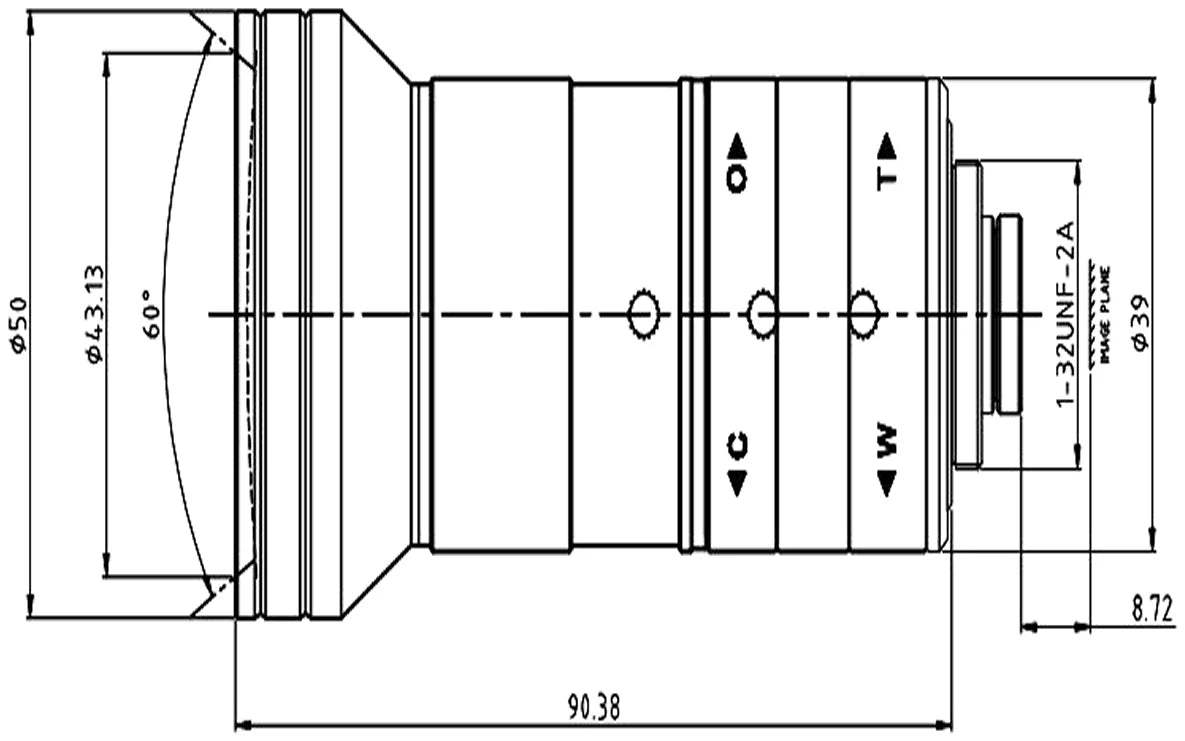 LS-CTV-0141 dimensions (mm)