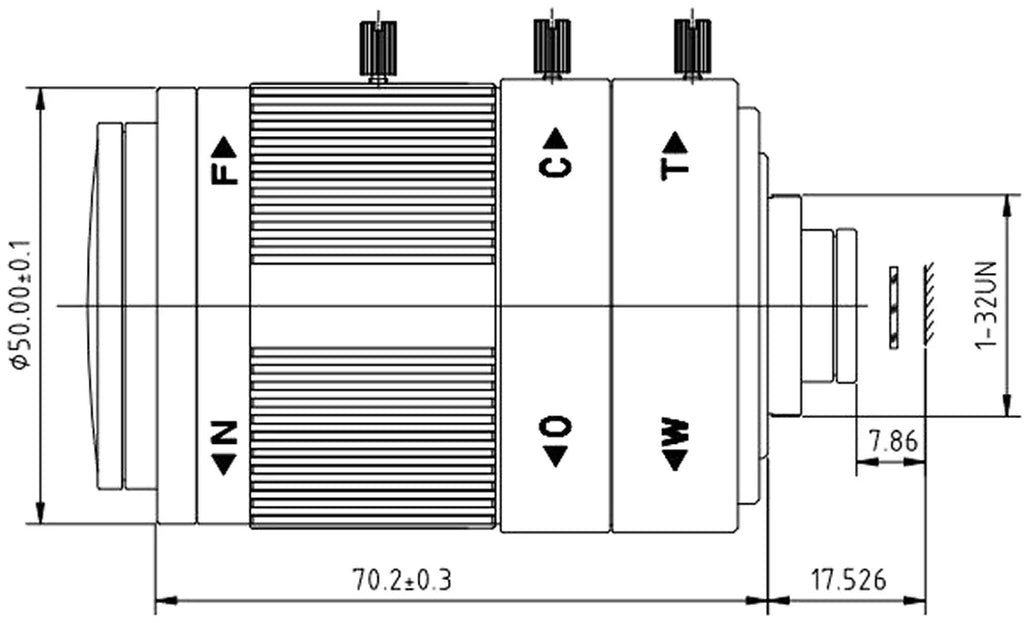 LS-CTV-0150 dimensions (mm)