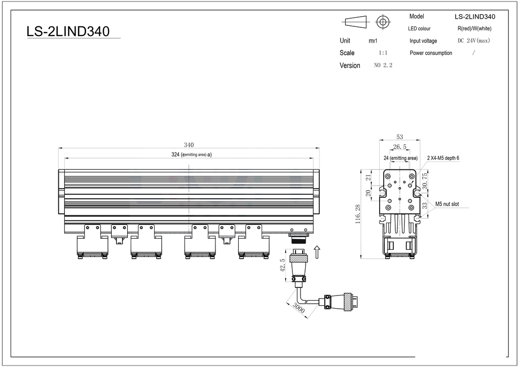 LS-2LIND340 dimensions (mm)