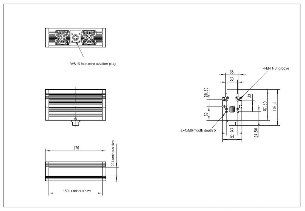LS-3LI15022 dimensions (mm)