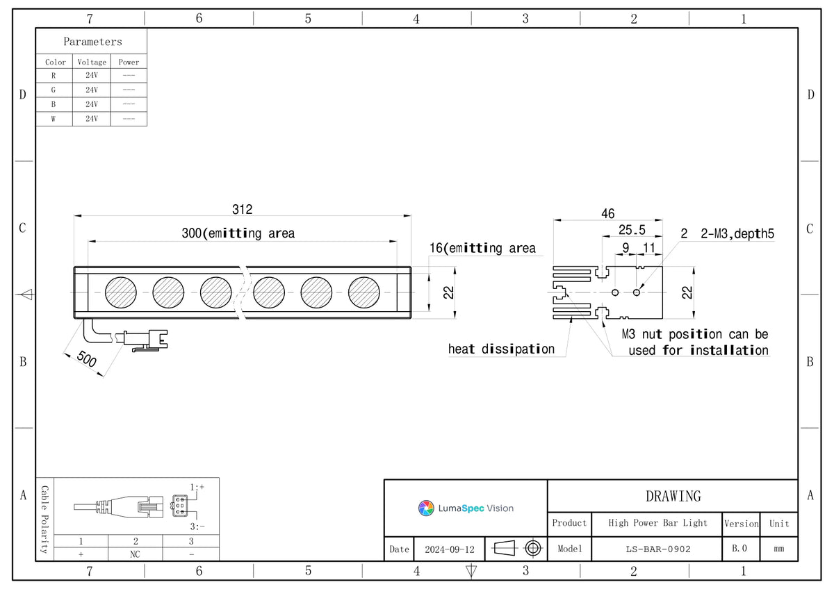 LS-BAR-0902 dimensions (mm)