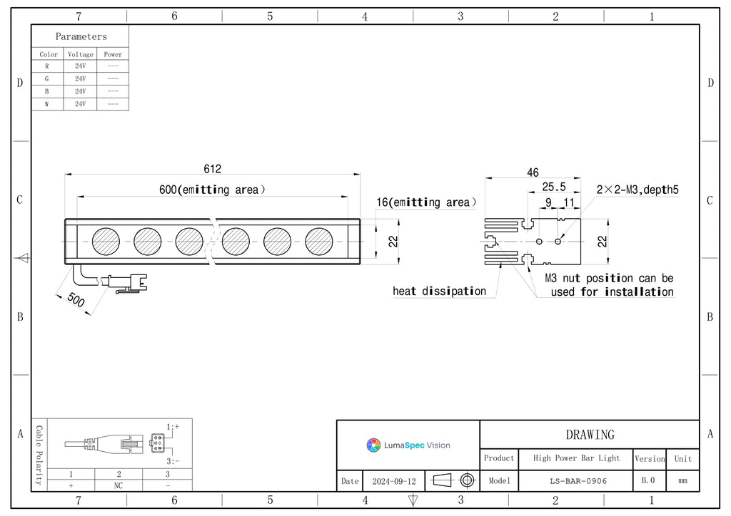 LS-BAR-0906 dimensions (mm)